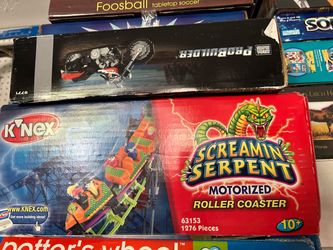 K’Nex. Screaming serpent motorized roller coaster.