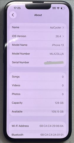 iPhone 13 128GB Unlocked ~ MLA23LL/A