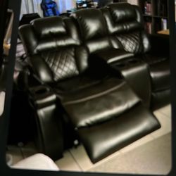 WARNER FAUX LEATHER POWER RECLINER 