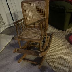 Vintage Antique Wooden High Chair
