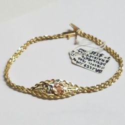 14k Yellow Gold Designer Ma (Michael  Anthony ) Bracelet Italy 7" In length 