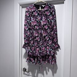 Bar III Floral Tie Waist Dress Size M