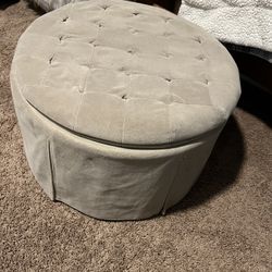 Beige Ottoman with Storage