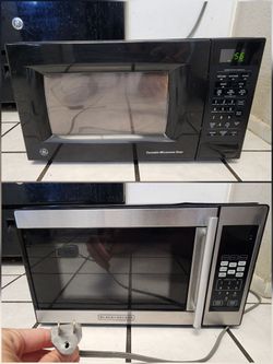 2 Microwaves FOR PARTS / REPAIR ONLY (Black+Decker & GE)