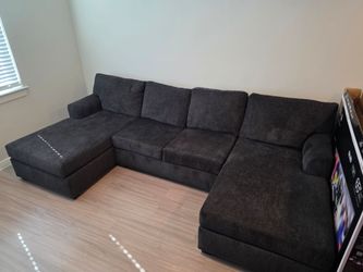 Dark Gray Fabric U-Shaped Sectional Sofa