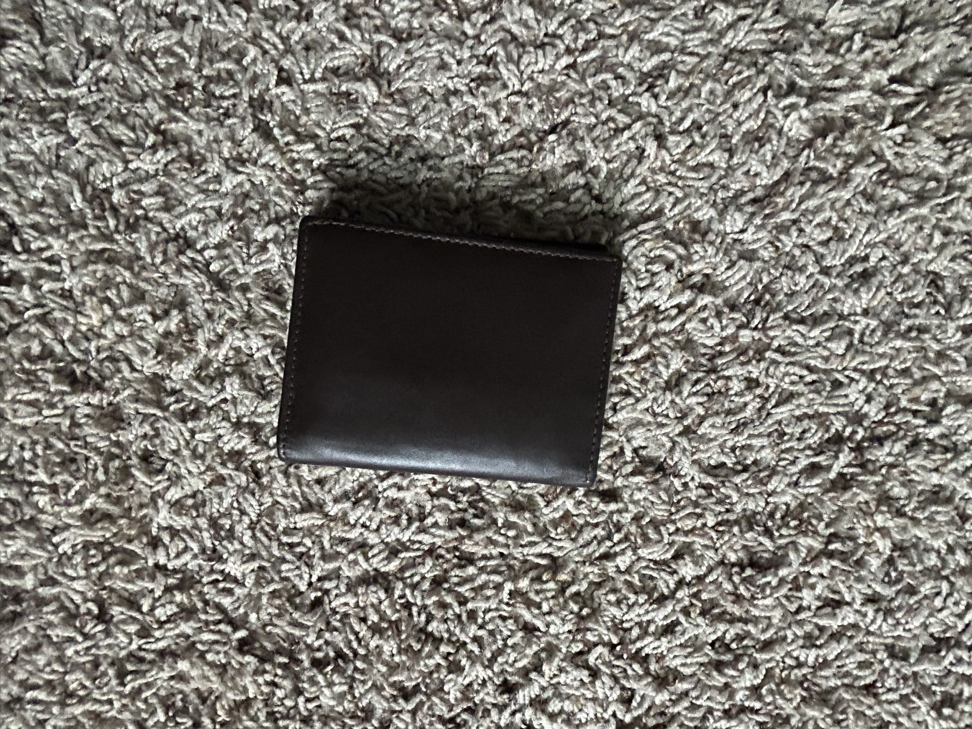 Real leather tri-fold wallet