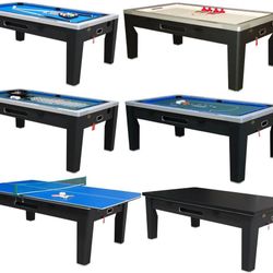 6 in 1 COMBINATION GAME /POOL/AIR HOCKEY TABLE in 3 COLOR OPTIONS -NEW