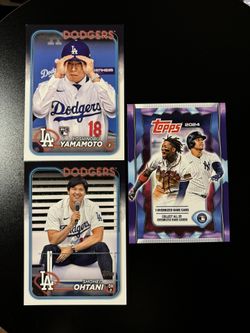 Shohei Ohtani and Yamamoto 2024 Flagship Short Print Oversized Cards *Dodgers*