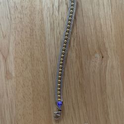 Stainless Mesh Bracelet With 14k Gold Trim. 7 1/2 “. New. Matching Necklace On My Page. Tap My Picture 