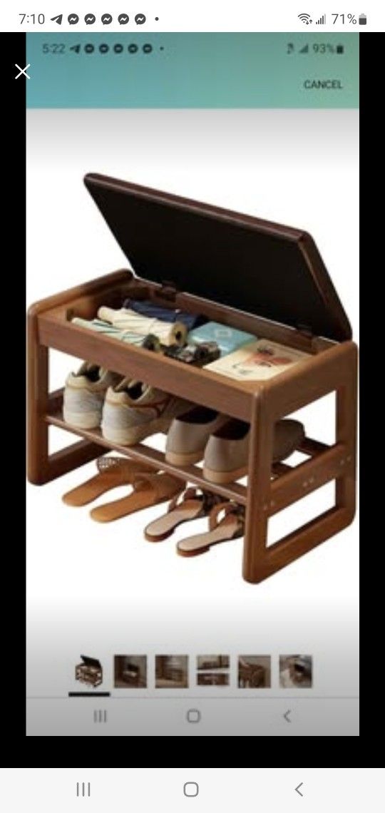 BRAND NEW..Small Shoe Bench with Leather Cushion,2 Tiers Shoe Rack Bench