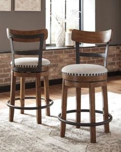 💥New Counter Height RUSTIC BROWN Swivel Bar Stools Kitchen $10 DOWN