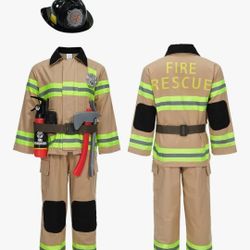Kids Size Xs Firefighter Halloween Costumes Deluxe Set Brand New (Price Is Firm)