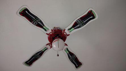 Rare Vintage Coca Cola Ceiling fan with glass globe