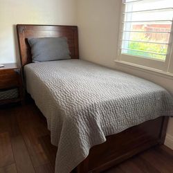 twin bed set including dresser night stand and mirror and bed frame