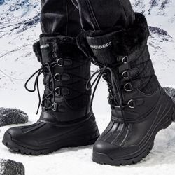 HOBIBEAR Women's Snow Boot Anti-Slip Waterproof & Lace Up Winter Boots/size:9/$20