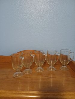 5 TUMBLERS,  GLASS