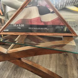Wooden Flag Box Display Case for Small 3'x5' Folded American Flag (Not fit 9.5'x5' Burial Flag), Military Veteran Flag Shadow Box with HD Tempered Gla