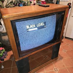 Antique TV Come With Remote Control Front Glass And Cabinet 
