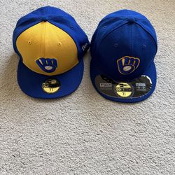 Milwaukee Brewers New Era 59Fifty MLB Fitted Hats NWT