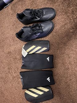 Adidas Soccer Cleats and Shin Guards Set