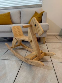 Natural Wooden Toddler Rocking Horse - Like New!