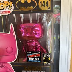 BATMAN 80TH ANNIVERSARY PINK CHROME BATMAN Funko Pop LE 1500 
