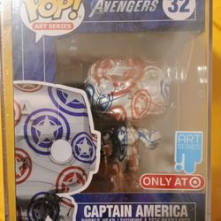 Funko Pop Captain America Art Series Figure With Sealed Case