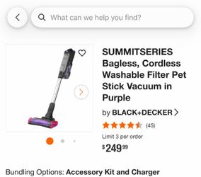 BLACK+DECKER SUMMITSERIES Cordless Stick Vacuum Purple