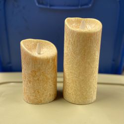 Set of 2  Flameless Pillar Candle by Candle Impressions 