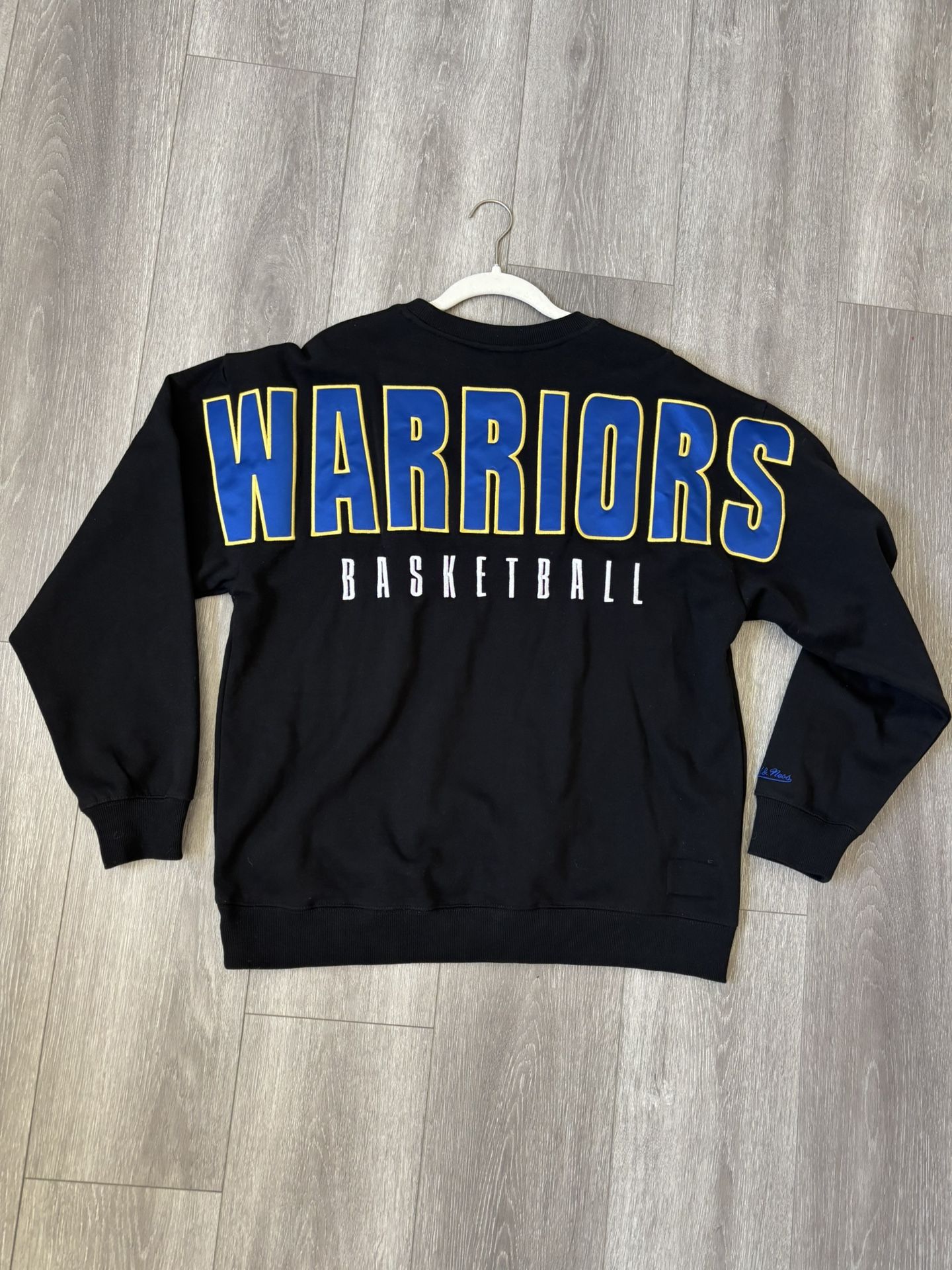 Mitchell & Ness Black Golden State Warriors Pullover Sweatshirt Men Size Large