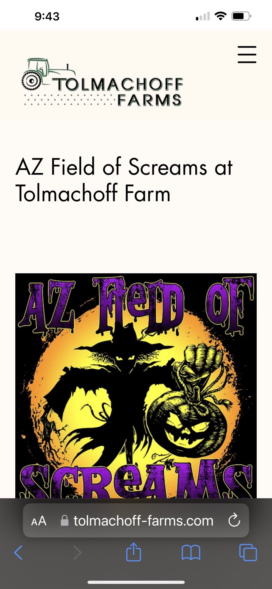 4 tickets - Field of Screams