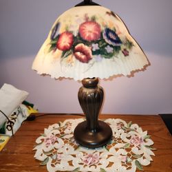 Dale Tiffany Hummingbird Flower Hand Painted Table Lamp