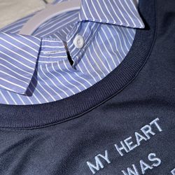 Layered Sweatshirt with Shirt Detail – Size S/M