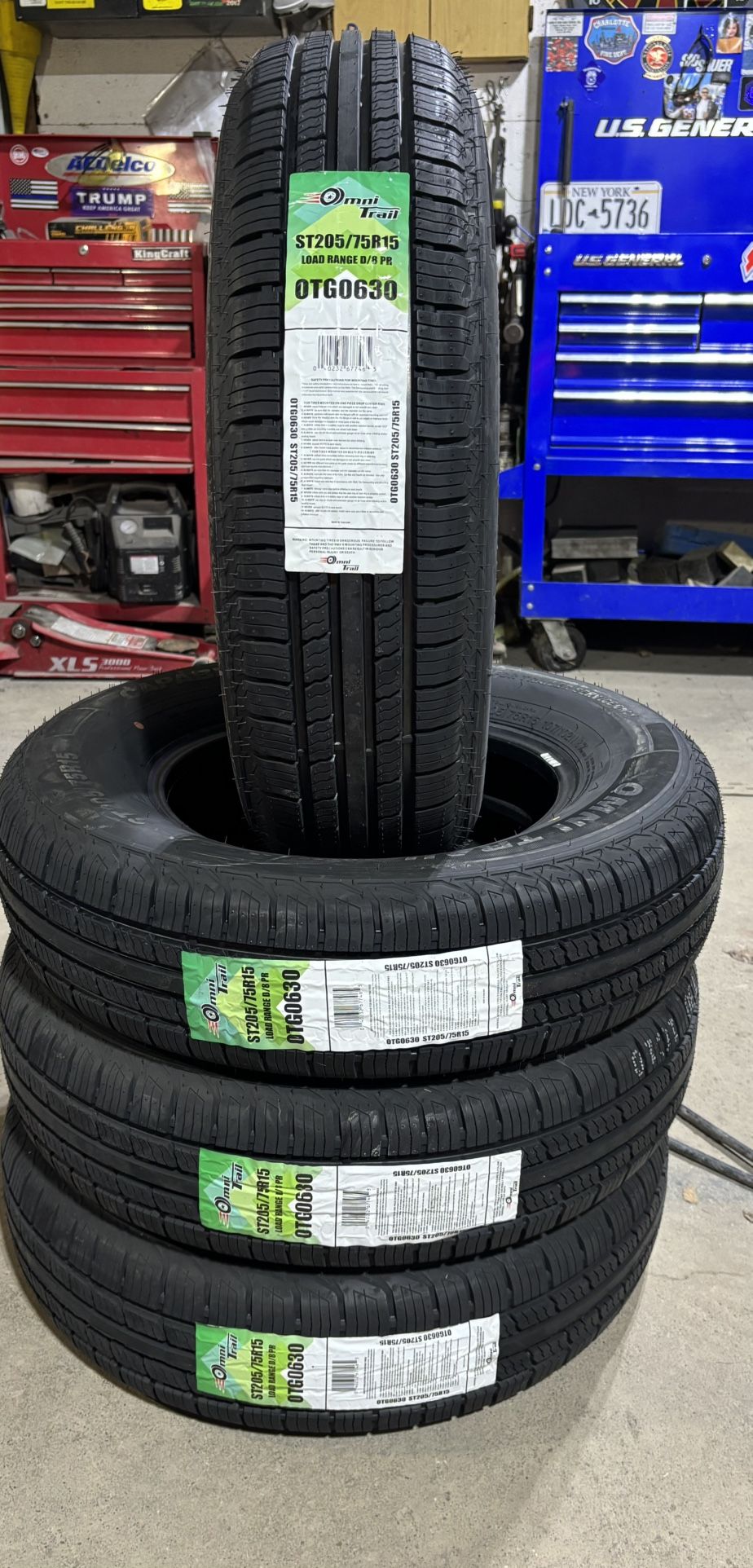 (4) - ST205/75/15 Omni Trail Capability STR Trailer Tires