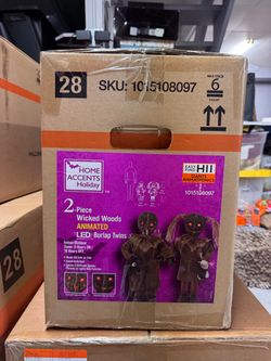 Home Accents Holiday Wicked Woods Animated LED Burlap Twins