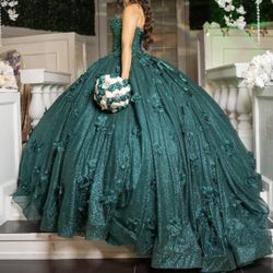 Emerald Green Quince Sweet 16 Dress