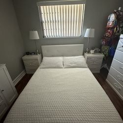 full bed from Dorado furniture with new mattress from Dorado furniture and quilt from Target 