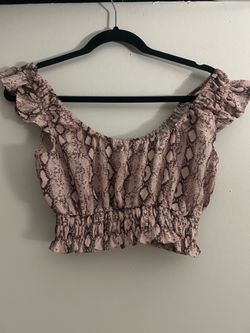 Snake print cropped top
