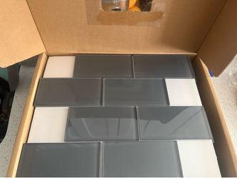 NEWAGE Dark Gray Glass Subway Tile