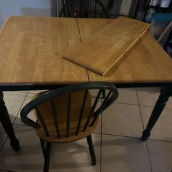 Butterfly Leaf Table Wood Dining Set 6 Chairs