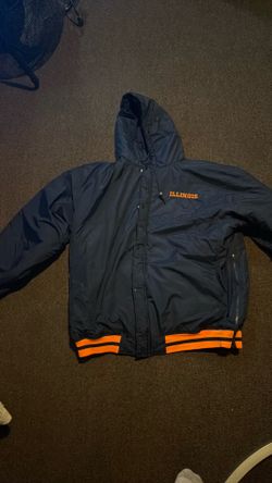 Vintage Illinois Navy Fighting Illini Windbreaker, Size-XXL