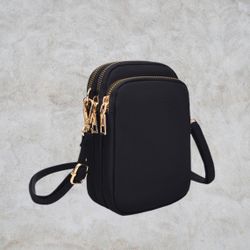 Zipper Crossbody Cell Phone Purse - Mini Shoulder Bag with Card Slots & Wallet Function 