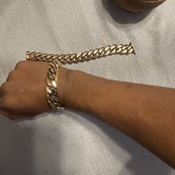 Rose Gold Plated Cuban Link Bracelet 