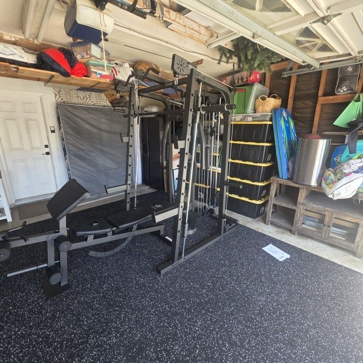 Smith Machine 2001 | Multi-Use Adj Bench | Gym Equipment | Fitness | Squat Rack | Excercise |🔴WEIGHTS AND BARBELL SOLD SEPARATELY 🔴 FREE DELIVERY 🚚