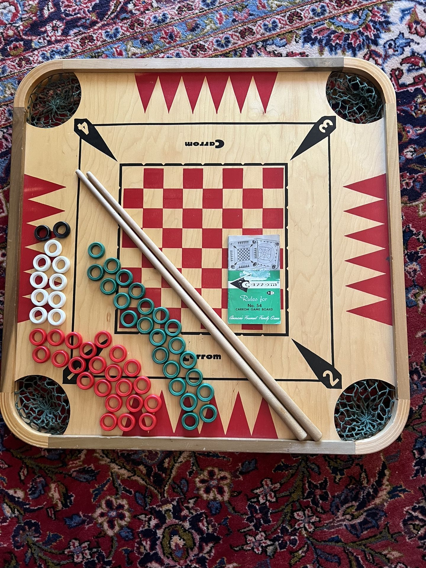 Carrom Game Board W / Game Pieces
