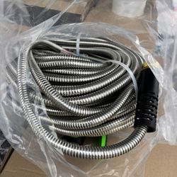 50ft Metal Garden Hose With Nozzle Included