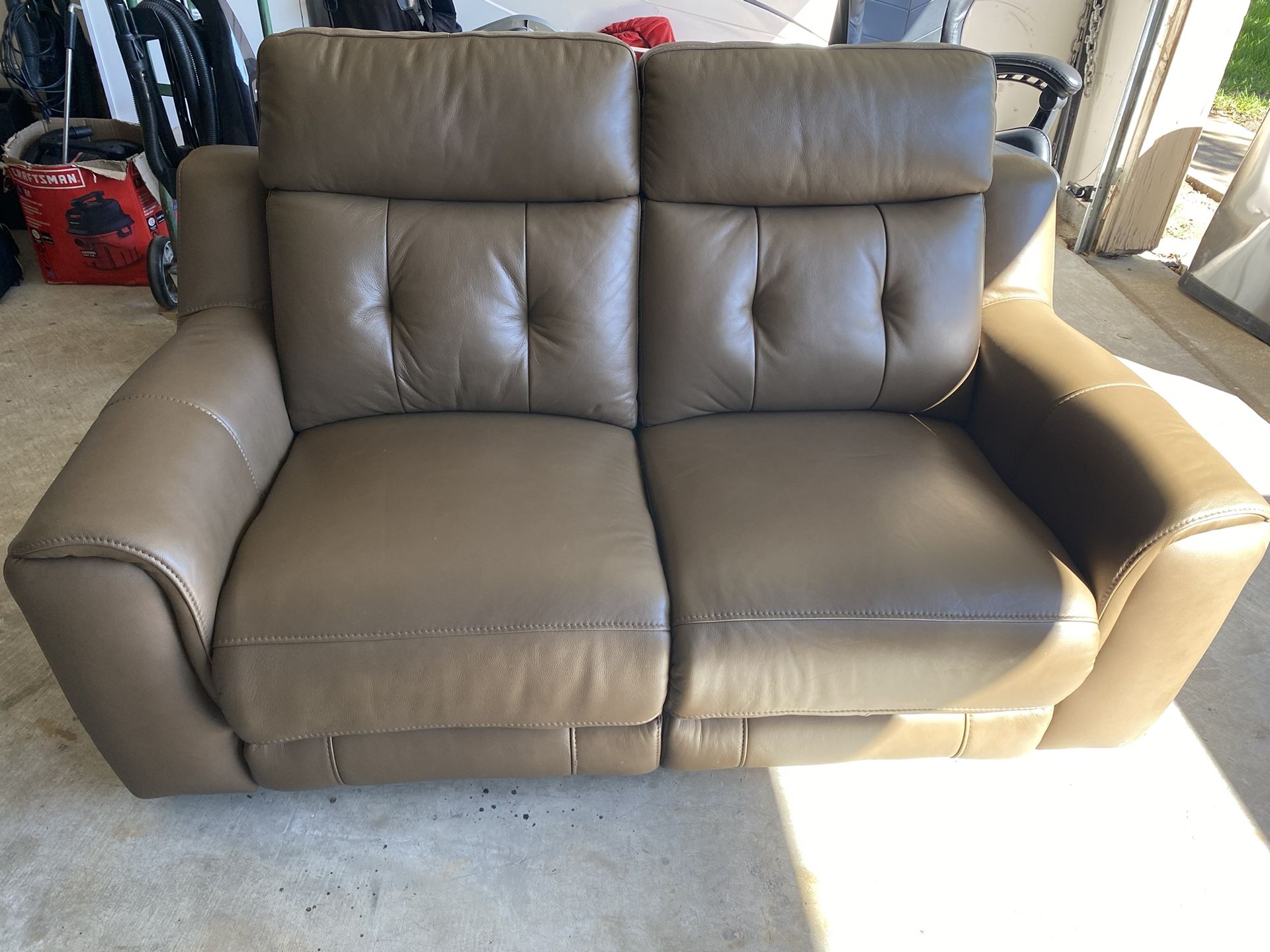 Brown, Soft Leather Recliner Sofa