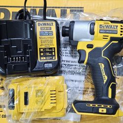 Dewalt 20-volt Max Cordless Brushless Impact Driver With 2 Ah Batteries And Charger Brand New Never Used No Box 