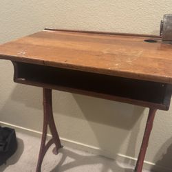 Vintage 1950s School Desk With Pencil Sharpener 