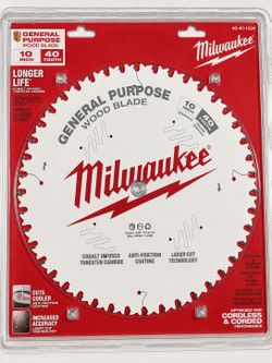 NEW Milwaukee 10” 40-Tooth General Purpose Saw Blade 48-40-1024